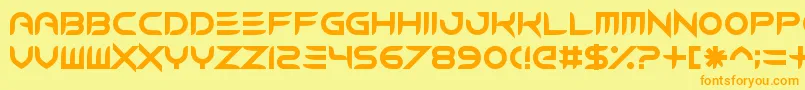 ModernCaveman Font – Orange Fonts on Yellow Background