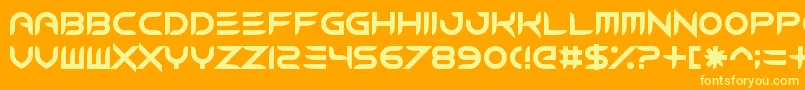 ModernCaveman Font – Yellow Fonts on Orange Background