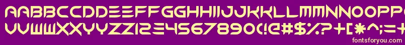 ModernCaveman Font – Yellow Fonts on Purple Background