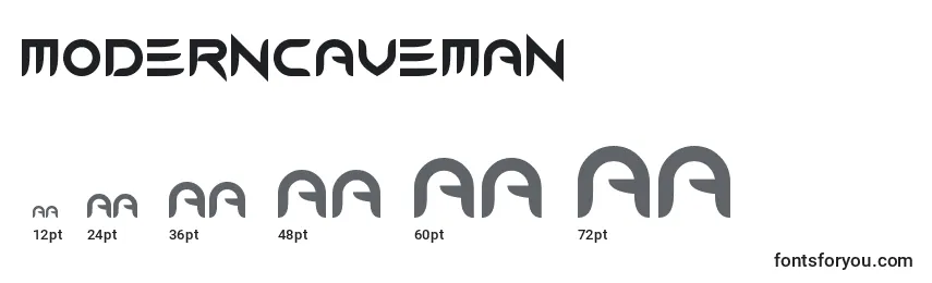 Размеры шрифта ModernCaveman