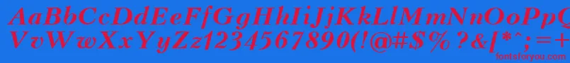 Kudriashov ffy Font – Red Fonts on Blue Background