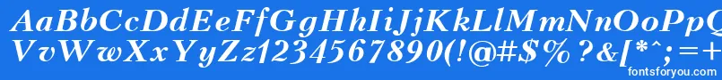 フォントKudriashov ffy – 青い背景に白い文字