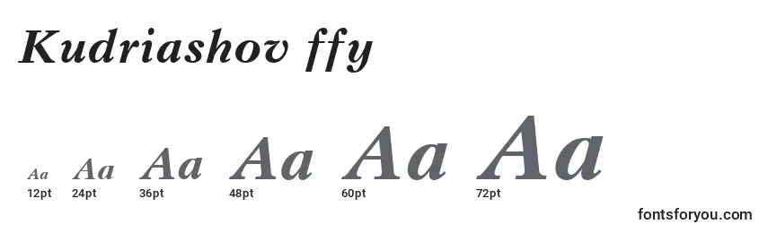 Größen der Schriftart Kudriashov ffy