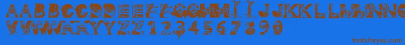 Gaza Font – Brown Fonts on Blue Background