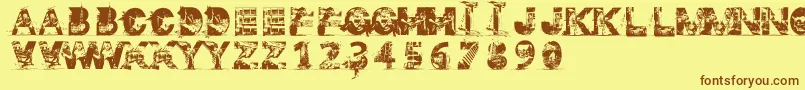 Gaza Font – Brown Fonts on Yellow Background