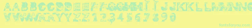 Gaza Font – Green Fonts on Yellow Background