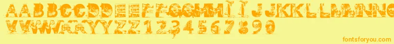 Gaza Font – Orange Fonts on Yellow Background