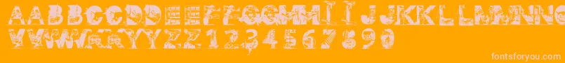 Gaza Font – Pink Fonts on Orange Background