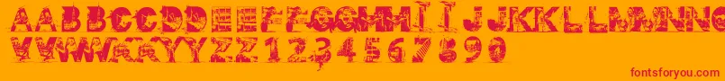 Gaza Font – Red Fonts on Orange Background