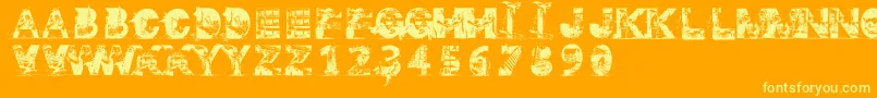 Gaza Font – Yellow Fonts on Orange Background