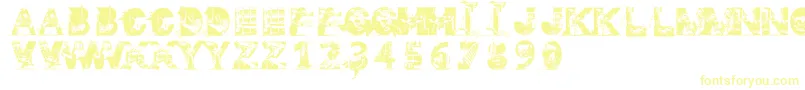 Gaza Font – Yellow Fonts on White Background