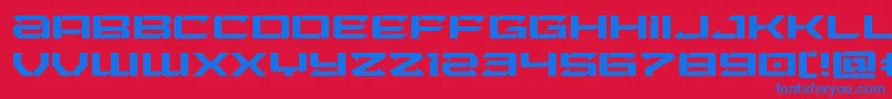 フォントLaserwolfexpand – 赤い背景に青い文字