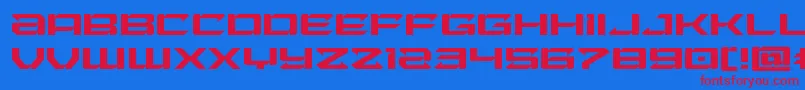 Laserwolfexpand-fontti – punaiset fontit sinisellä taustalla