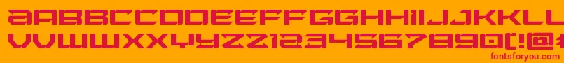 Laserwolfexpand-Schriftart – Rote Schriften auf orangefarbenem Hintergrund