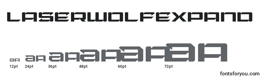 Laserwolfexpand-fontin koot