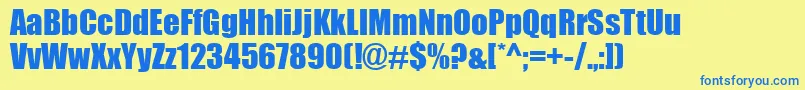 Impact0 Font – Blue Fonts on Yellow Background