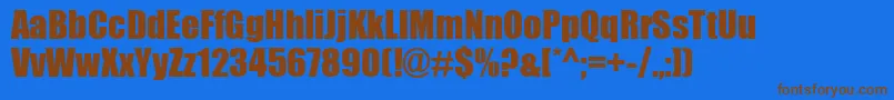 Impact0 Font – Brown Fonts on Blue Background