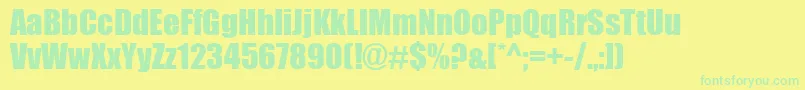 Impact0-Schriftart – Grüne Schriften auf gelbem Hintergrund