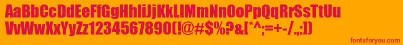 フォントImpact0 – オレンジの背景に赤い文字