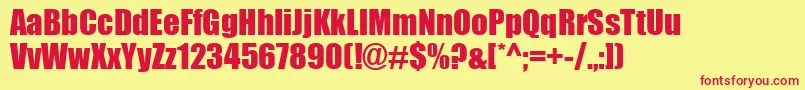 Impact0 Font – Red Fonts on Yellow Background