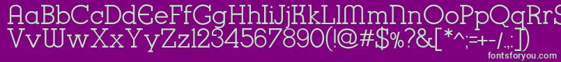 K22KarnakDeco Font – Green Fonts on Purple Background