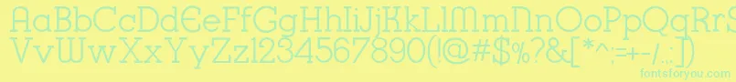 K22KarnakDeco Font – Green Fonts on Yellow Background