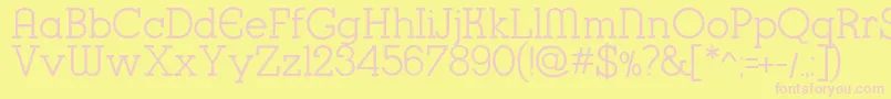K22KarnakDeco Font – Pink Fonts on Yellow Background