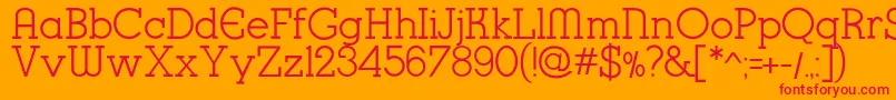 K22KarnakDeco Font – Red Fonts on Orange Background