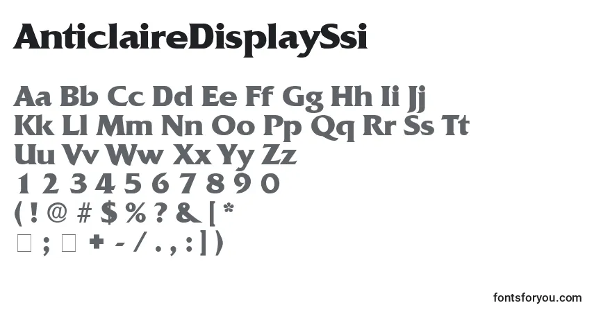 Шрифт AnticlaireDisplaySsi – алфавит, цифры, специальные символы