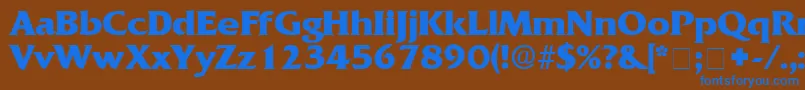 フォントAnticlaireDisplaySsi – 茶色の背景に青い文字