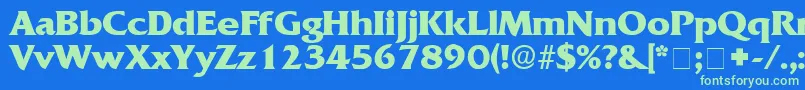 AnticlaireDisplaySsi Font – Green Fonts on Blue Background