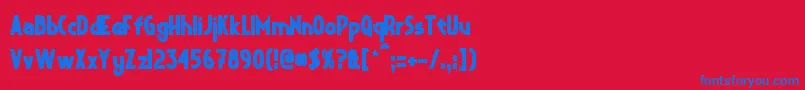 フォントCrystalDecoBold – 赤い背景に青い文字