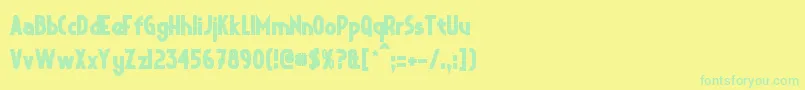 CrystalDecoBold Font – Green Fonts on Yellow Background