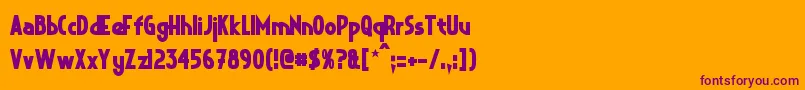 CrystalDecoBold-Schriftart – Violette Schriften auf orangefarbenem Hintergrund