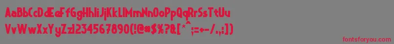 CrystalDecoBold Font – Red Fonts on Gray Background