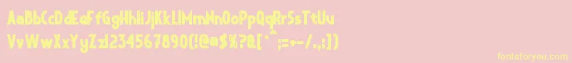 CrystalDecoBold Font – Yellow Fonts on Pink Background