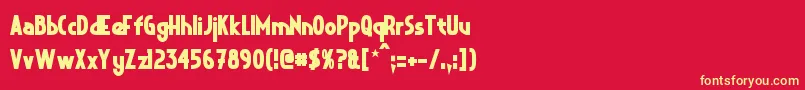 CrystalDecoBold Font – Yellow Fonts on Red Background