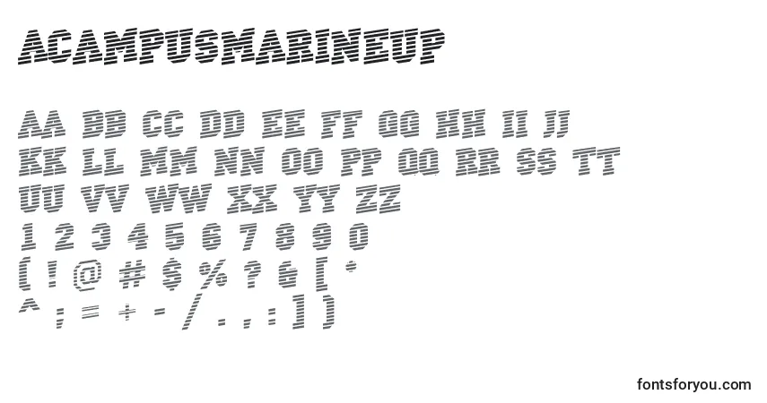 ACampusmarineup Font – alphabet, numbers, special characters