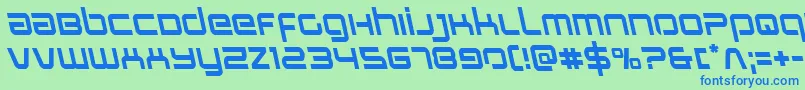 フォントStareagleleft – 青い文字は緑の背景です。