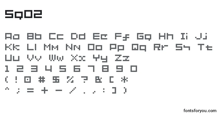Schriftart Sg02 – Alphabet, Zahlen, spezielle Symbole