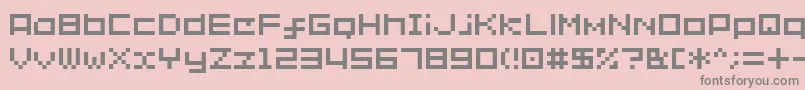 Sg02-fontti – harmaat kirjasimet vaaleanpunaisella taustalla