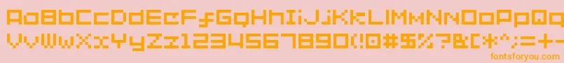 Sg02-fontti – oranssit fontit vaaleanpunaisella taustalla