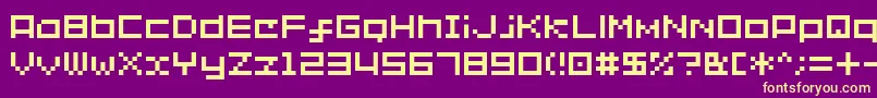 Sg02-fontti – keltaiset fontit violetilla taustalla