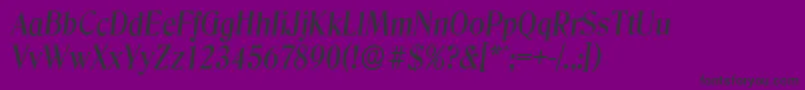 DenverserialMediumItalic-Schriftart – Schwarze Schriften auf violettem Hintergrund