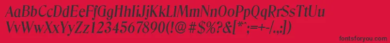 Police DenverserialMediumItalic – polices noires sur fond rouge