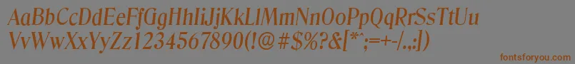 Шрифт DenverserialMediumItalic – коричневые шрифты на сером фоне