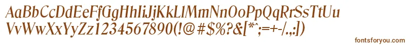 DenverserialMediumItalic-fontti – ruskeat fontit valkoisella taustalla
