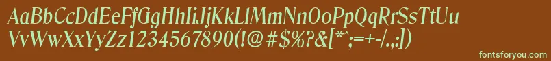 DenverserialMediumItalic-fontti – vihreät fontit ruskealla taustalla