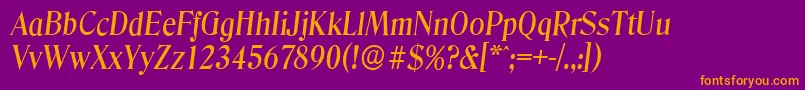 DenverserialMediumItalic Font – Orange Fonts on Purple Background