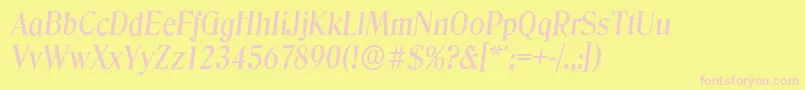 DenverserialMediumItalic Font – Pink Fonts on Yellow Background